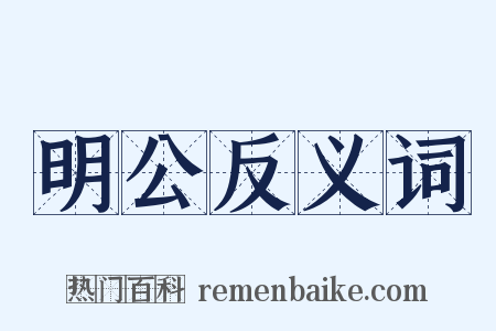 明公反义词是什么意思的图片